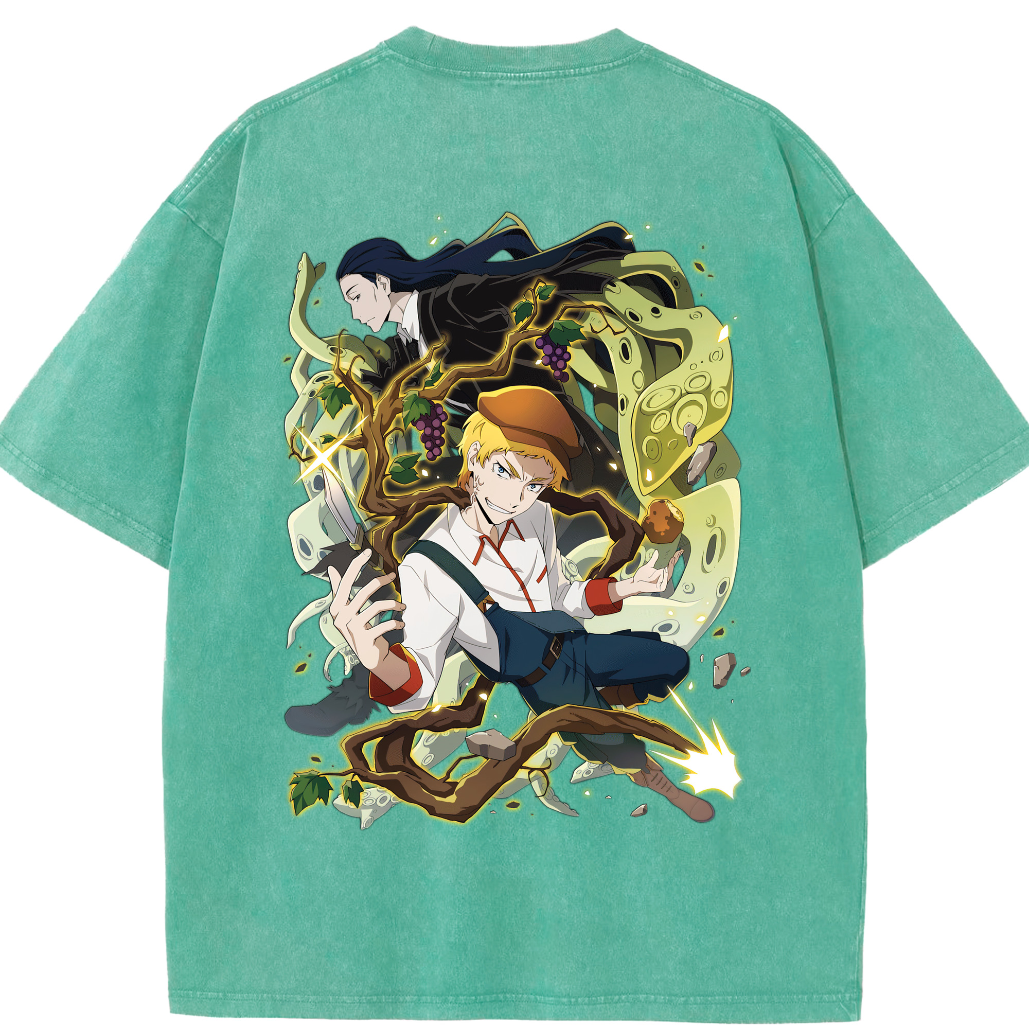 （画像用） 文豪ストレイドッグス Bungo Stray Dogs 綿100% ヴィンテージ風 半袖Tシャツ（背面プリント）